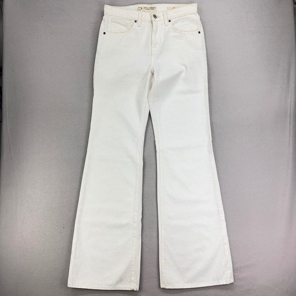 Nili Lotan White Flare Jeans - Wide Leg